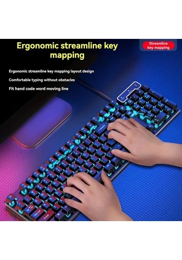 Techbloom Yeni Gx30z Kablolu Klavye Mekanik Hissi Klasik Stil White Wired Classic Rainbow Light Tek Klavye Oyun Ofis Bilgisayar Diğer