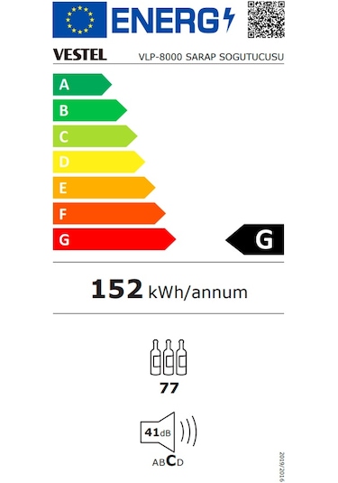 Vestel VLP-8000 9 Raf 77 Şişelik Şarap Soğutucu