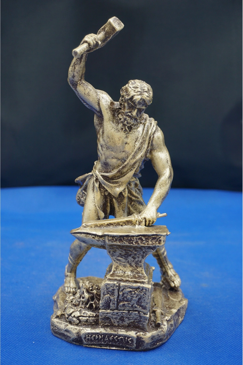 Hephaestus Ateş Tanrısı Heykel Biblo Mitolojik Heykel Özel Tasarım 22 Cm Ev Dekor Aksesuar