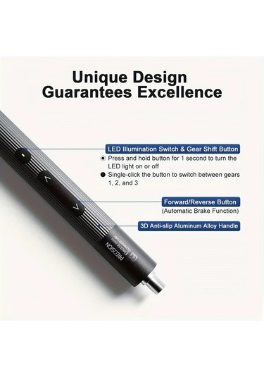 Honeybeeshop 1 Takım 4ü 1 Arada Hassas Elektrikli Tornavida Seti 2 Manyetik Uç Ve Led Işık İçerir Profesyonel Tamir Aletleri