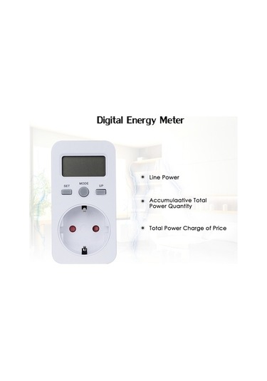 Ulzyvf Lcd Ekranlı Elektrik Kullanım Ölçer, Watt Kwh Maliyet Analizörü, 230v Eu Fişli