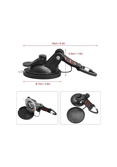 Pazly Kamp & Seyahat İçin 4'lü Vakumlu Askı Kancası - Havlu, Çadır, Tente Asma Siyah-kırmızı Siyah - Kırmızı