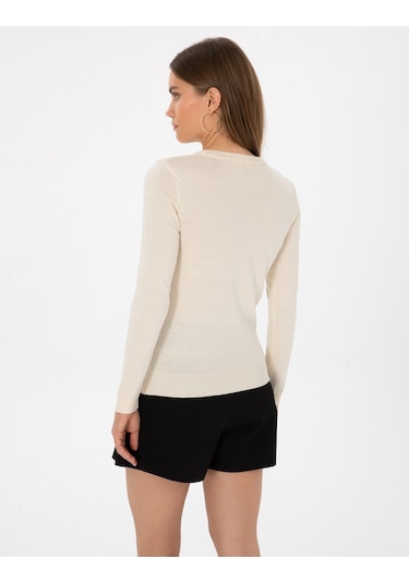 Pierre Cardin Kadın Ekru Kazak /triko 50315758-vr019 Ekru