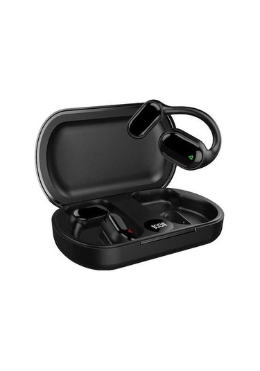 Pazly Springsun Bluetooth 5.3 Kablosuz Tek Kulaklık, Dijital Ekranlı Spor Askılı, Siyah, Şarjlı Mikrofonlu, Hızlı İletim