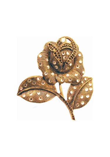 Elmas Montür Swarovski Taşlı Gül Broş Sevgiliye Hediye