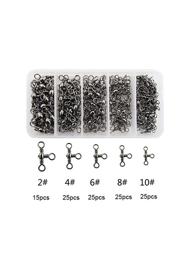 115 Pc / Box Şişe Şişesi Üç Çapalı Döner Paslanmaz Çelik Balıkçılık Karakter Yüzüğü, Boyut:115 Adet / Kutu