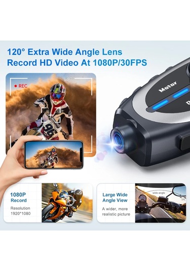 Q29 Motosiklet Kask İletişim Sistemi + Bluetooth Kulaklık + 1080p Hd Kamera