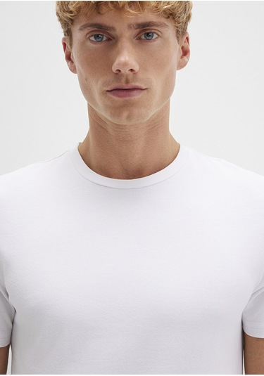 Mavi - Beyaz Basic Tişört 061747-620-Beyaz