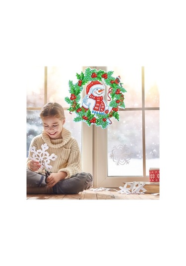 Fortunelane Noel Ayıracı El Yapımı Pırlanta Boyama Gölgesi 23x23cm - Dz646 Pırlanta Takımıyla Renkli Dekorasyon Çok Renkli