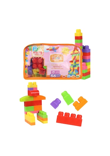 Play Blox Yapı Oyuncakları 56 Parça Çantalı Parlak Renkler Mega Blok Seti 2892