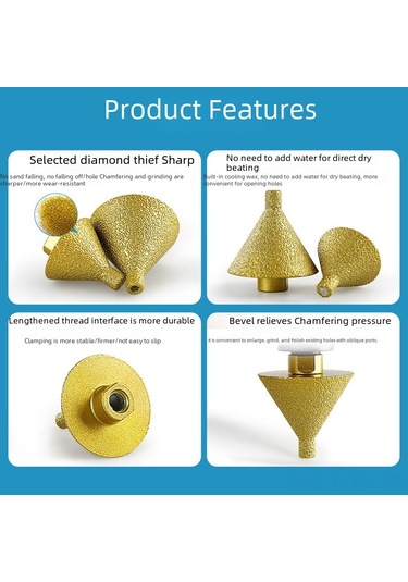 Suofeng Cunxing M10 Elmas Kesici Uç Parçası - Mermer, Kiremit, Granit Delme Ve Köşe Yuvarlama Aleti Φ38mm