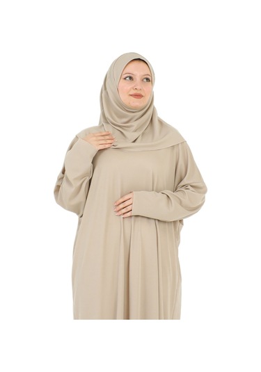 Namaz Elbisesi Eşarp Seccade Tesbih Set, İslami Giyim Takım Ferace Turban Şal Taba