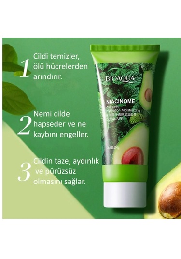 Bioaqua Niacinome Avokado İçerikli Nemlendirici ve Aydınlatıcı Yüz Temizleyici 100 G