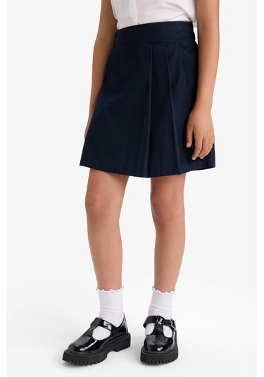 Defacto Kız Çocuk Okula Dönüş Gabardin Etek F1418a825aunv253 Lacivert