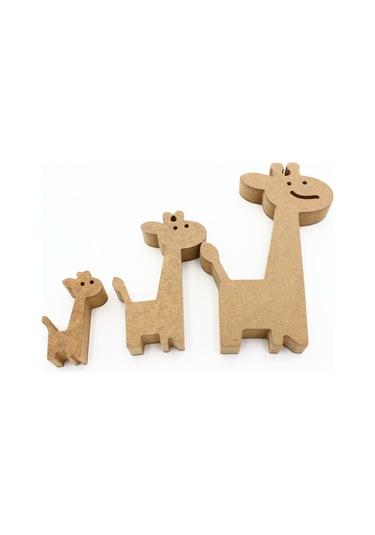 Na Neşeli Ahşap Ahşap Şirin Zürafa Figürü 3 Lü Takım 15cm 10cm 6cm Ahşap Boyama Ürünü.boyama Etkinliği.okul Öncesi Model 3lüşrnzürafaboyasız
