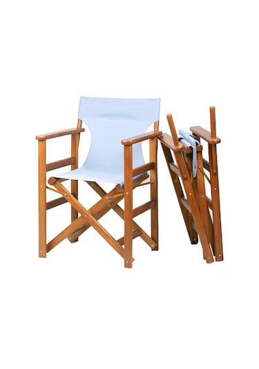 Bahçeme Yönetmen Katlanır Ahşap Bahçe Balkon Sandalyesi - Gri R Gri