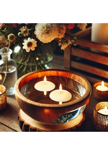 50'li Paket 3.5 Cm Krem Yüzen Mumlar Krem