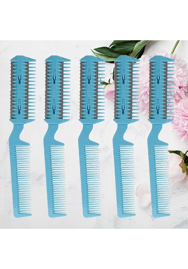 Suntek 5x Jilet Tarak Saç Kesici Çift Kenarlı İnceltme Mavi