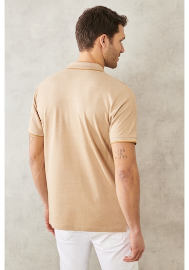 Ac&Co / Altınyıldız Classics Erkek Vizon Polo Yaka Cepli Regular Fit Bol Kesim Düz Tişört 4A4820200004VızXL Vizon