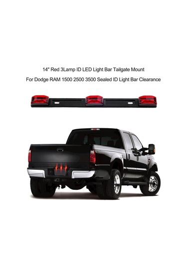 Kangvka 14" Kırmızı 3 Lamba Led Plaka Işık Çubuğu, Dodge Ram 1500/2500/3500 İçin Su Geçirmez, 9 Ledli, 12v Uygun, Basit Kurulum