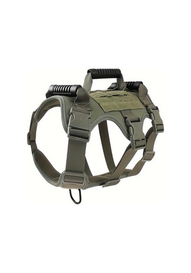 Honeybeeshop Dayanıklı Köpek Taktik Tasması Army Green Xl Rahat Göğüs Kayışı Ayarlanabilir Eğitim Donanımı Altın