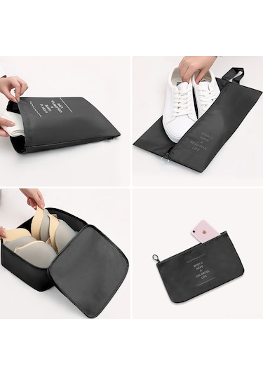 Padalink Mavi Seyahat Organizer Seti 7 Parça - Çanta İçin Giysi Ayırma Çantaları, Kaliteli Malzeme, Kullanımı Kolay