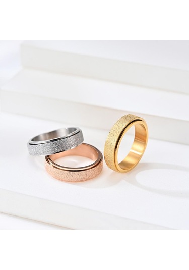 Gümüş Titanyum Çelik Yüzükler Erkekler İçin Buzlu Dönebilen Çift Yüzük Kadın Sıkışt Yüzükler Moda Öğrencileri Çelik Yüzük 56890208 Gümüş