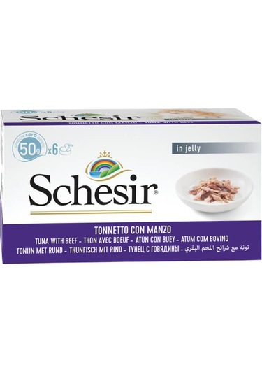 Schesir Ton Balıklı ve Biftekli Yaş Kedi Maması 6 Al 5 Öde 50 G