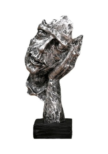 Lijinxu Yüz Soyut Heykel Raf Giriş Yatak Odası Için Gümüş