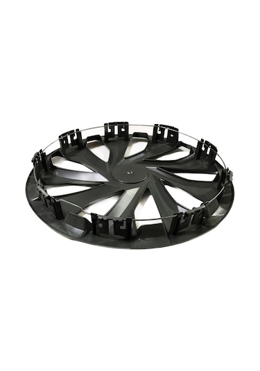 Volvo S40 Uyumlu 15 Inç Piano Black Siyah Gri Jant Kapağı 4 Adet Set