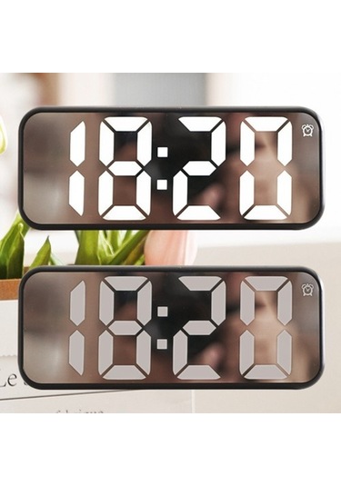 Goldenqian Basit Saat Sevimli Öğrenci Çalar Saat Siyah Kabuk Beyaz Işık Ujb4bh Siyah - Siyah