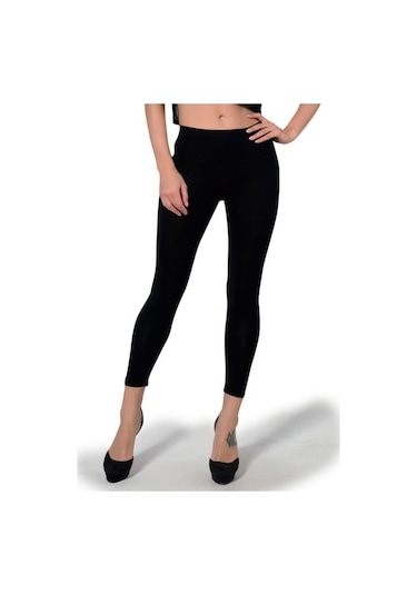 Besttrend Kadın Viskon Likralı Yanı Deri Tayt (036)