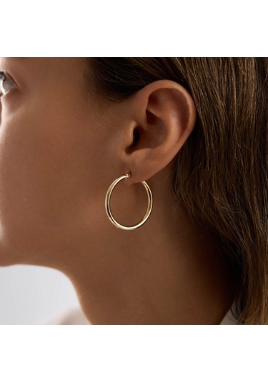 14k Altın Halka Küpe 2 Mm 3.0 Cm T14308 Renkli