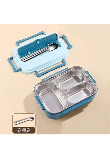 Öğrenci Taşınabilir Yalıtımlı Yemek Kutusu 1000ml A MAvi