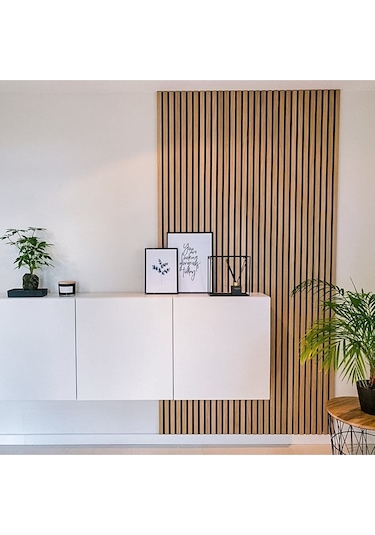 Akupanel Mod14 60x245 Cm Ceviz Rengi Akustik Ahşap Duvar Paneli Ceviz