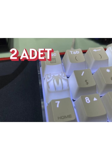 Spider-man Temalı Keycap 2'li Set Beyaz Mekanik Klavye Uyum