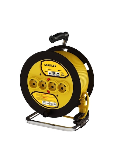 Stanley St-e-2515 Makaralı Kablo 25 Mt, 3x1.5mm, 4 Prizli, Ip20 25 M