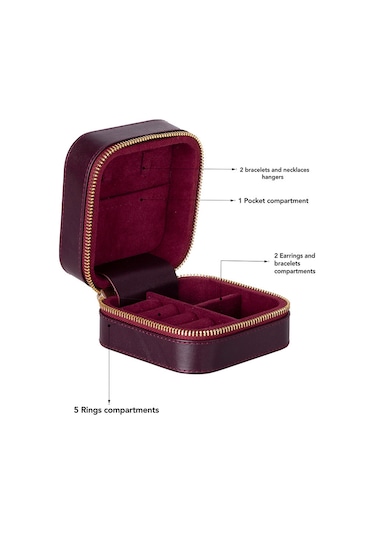 Amanda Burgundy Bloom Medium Gerçek Deri Takı Çantası Bordo