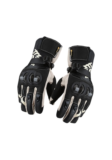 Ambition Su Geçirmez Kış Motosiklet Eldiveni Beyaz