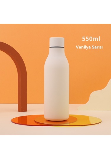 Paslanmaz Çelik 304 Spor Kauçuk Boya Isı Koruma Ve Soğuk Koruma Su Bardağı Sarı