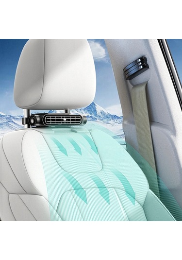 Araba Türbini Yüksek Rüzgar Usb Eklenti Koltuk Geri Fan Cf03 Siyah