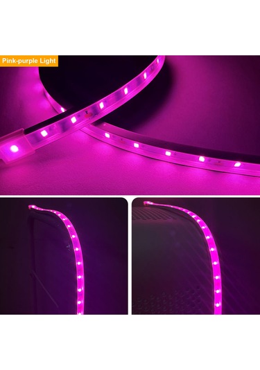 Konesam Bitkisel Büyüme Led Işık Şeridi: Pembe-mor Spektrum, 4 Aydınlatma Seviyesi, 24 Saatli Zamanlayıcı 3h/9h/12h , Usb Tak Ve Kullandır, 50cm Uzunluk