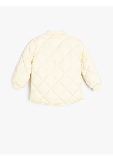 Koton Düğmeli Uzun Kollu Yuvarlak Yaka Anorak Mevsimlik Mont Ekru 5skg20009aw Ekru