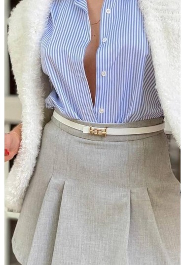 Vos Versa İnce Gold Tokalı Siyah İnce Kadın Kemeri Vosdk0212101 Taba