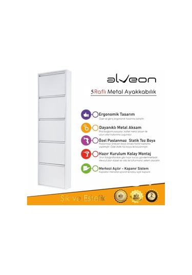 Alv-1005 Alveon Metal Ayakkabılık Beyaz