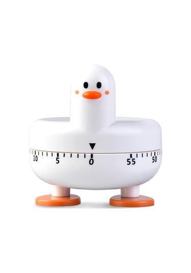 Fortunelane Beyaz Ördek Mutfak Zamanlayıcı - Pil Gerektirmeyen Hatırlatıcı