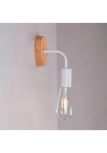 Dashanshop Siyah İki Paket Modern Ahşap Metal Duvar Lambası Yatak Odası Aydınlatma Siyah