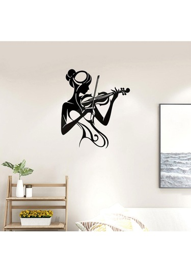 Homyl Kemancı Kadın Silüet Sanatı Duvar Askısı Banyo İçin 26x30cm