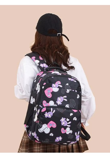 Invıma İlkokul Öğrencileri İçin Baskılı Sırt Çantası 251991545 Siyah