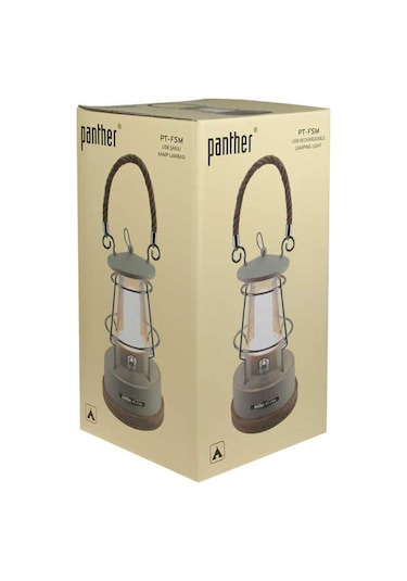 Panther Pt Fsm Usb Şarjlı Dimmerli Led Kamp Lambası Açık Gri